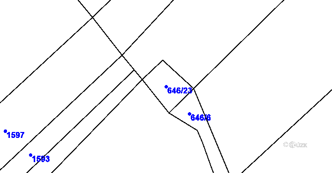 Parcela st. 646/23 v KÚ Čachotín, Katastrální mapa