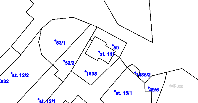 Parcela st. 111 v KÚ Čachotín, Katastrální mapa