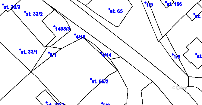 Parcela st. 4/14 v KÚ Čachotín, Katastrální mapa