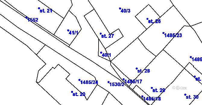Parcela st. 40/1 v KÚ Čachotín, Katastrální mapa