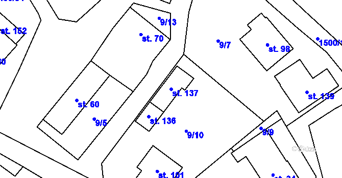 Parcela st. 137 v KÚ Čachotín, Katastrální mapa