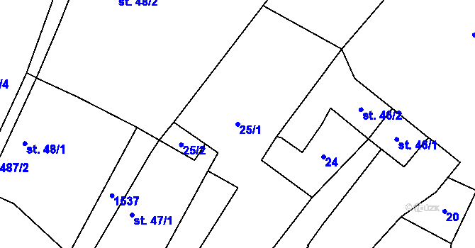 Parcela st. 25/1 v KÚ Čachotín, Katastrální mapa