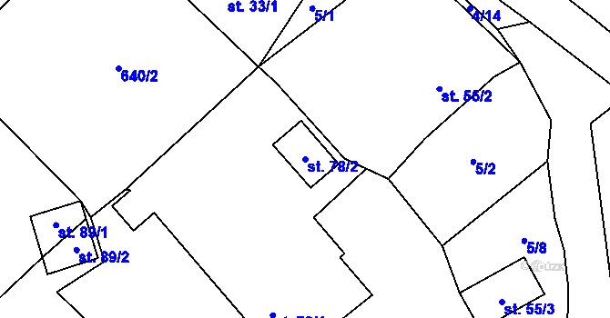 Parcela st. 78/2 v KÚ Čachotín, Katastrální mapa