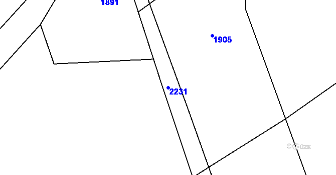 Parcela st. 2231 v KÚ Čachotín, Katastrální mapa