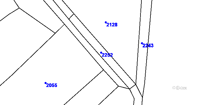 Parcela st. 2252 v KÚ Čachotín, Katastrální mapa