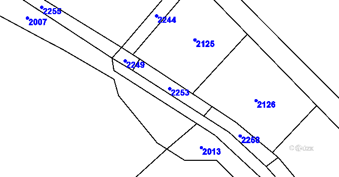 Parcela st. 2253 v KÚ Čachotín, Katastrální mapa