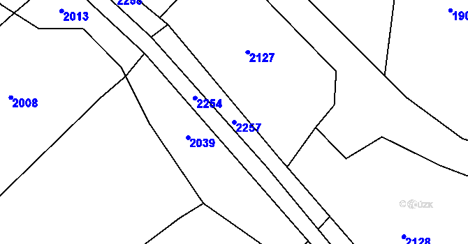 Parcela st. 2257 v KÚ Čachotín, Katastrální mapa