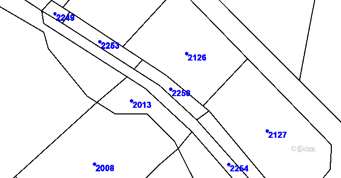 Parcela st. 2258 v KÚ Čachotín, Katastrální mapa