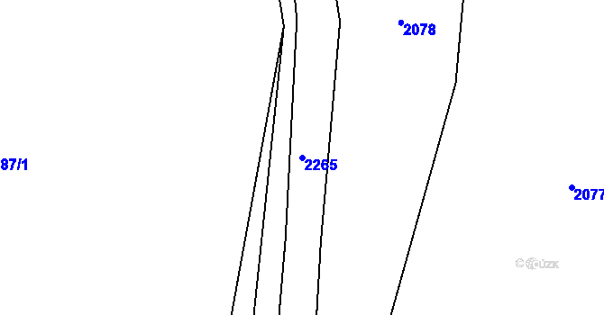 Parcela st. 2265 v KÚ Čachotín, Katastrální mapa