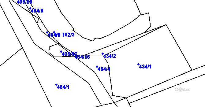 Parcela st. 434/2 v KÚ Čachotín, Katastrální mapa