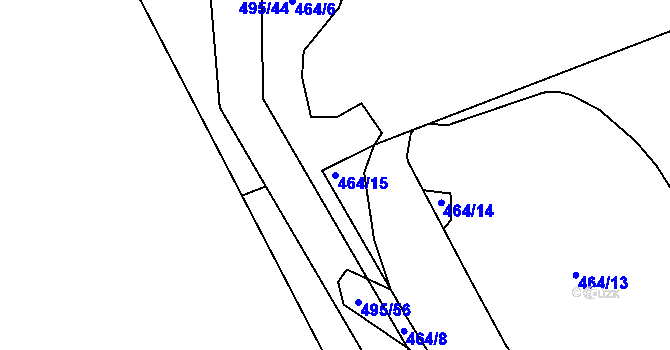 Parcela st. 464/15 v KÚ Čachotín, Katastrální mapa