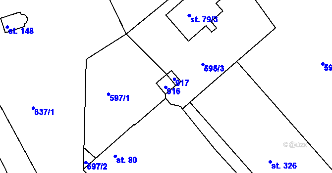 Parcela st. 79/4 v KÚ Čachovice, Katastrální mapa