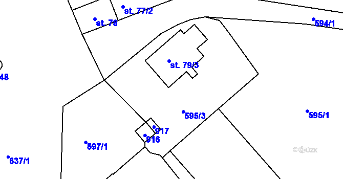 Parcela st. 79/6 v KÚ Čachovice, Katastrální mapa