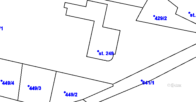 Parcela st. 249 v KÚ Čachovice, Katastrální mapa