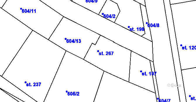 Parcela st. 267 v KÚ Čachovice, Katastrální mapa