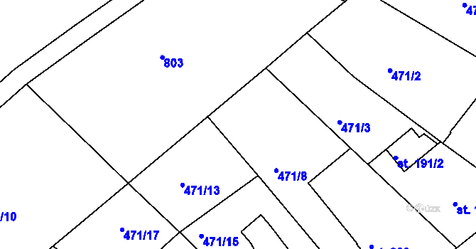 Parcela st. 471/14 v KÚ Čachovice, Katastrální mapa