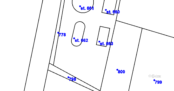 Parcela st. 645 v KÚ Čachovice, Katastrální mapa