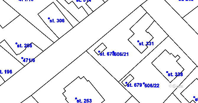 Parcela st. 678 v KÚ Čachovice, Katastrální mapa