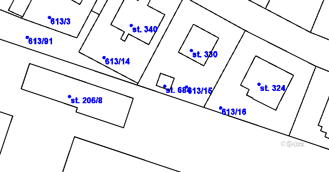 Parcela st. 684 v KÚ Čachovice, Katastrální mapa
