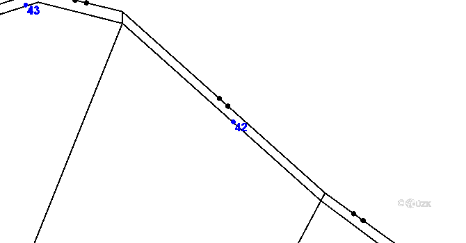Parcela st. 42 v KÚ Bradné, Katastrální mapa