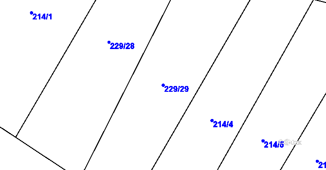 Parcela st. 229/29 v KÚ Bradné, Katastrální mapa