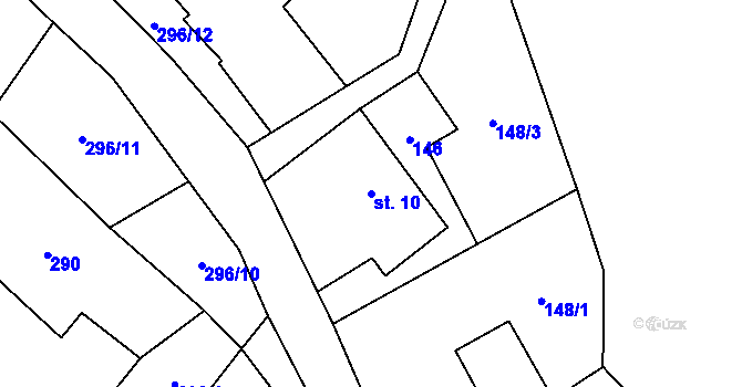 Parcela st. 10 v KÚ Březí u Čachrova, Katastrální mapa
