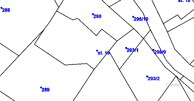 Parcela st. 19 v KÚ Březí u Čachrova, Katastrální mapa