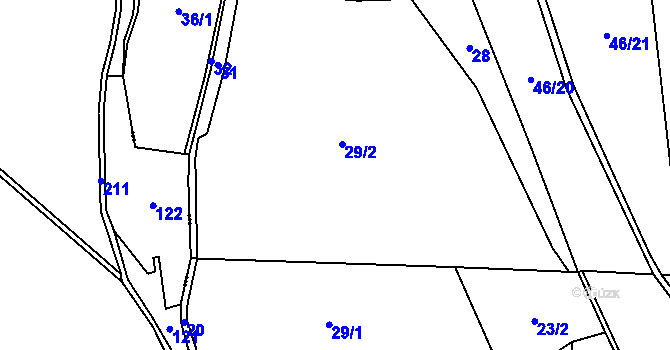 Parcela st. 29 v KÚ Březí u Čachrova, Katastrální mapa