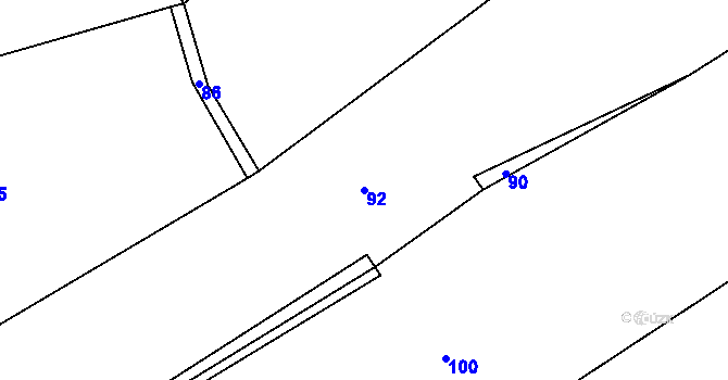 Parcela st. 92 v KÚ Březí u Čachrova, Katastrální mapa