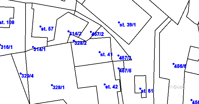 Parcela st. 41 v KÚ Čachrov, Katastrální mapa