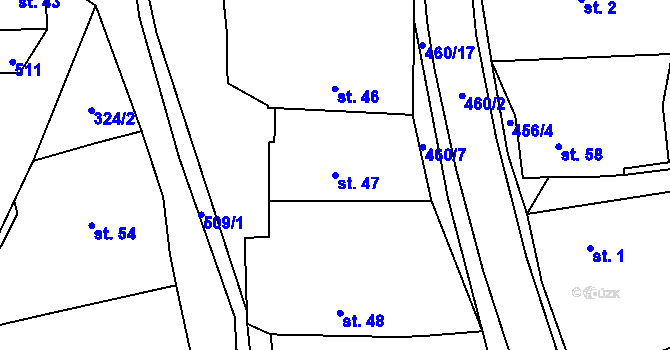 Parcela st. 47 v KÚ Čachrov, Katastrální mapa