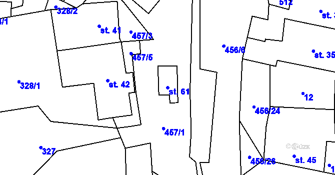 Parcela st. 61 v KÚ Čachrov, Katastrální mapa
