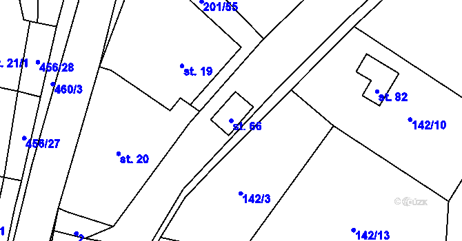 Parcela st. 66 v KÚ Čachrov, Katastrální mapa