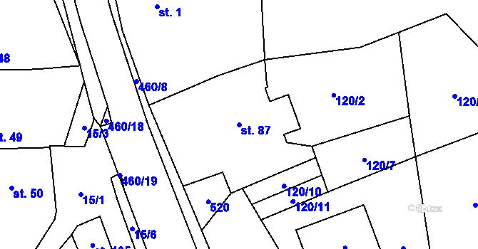 Parcela st. 87 v KÚ Čachrov, Katastrální mapa
