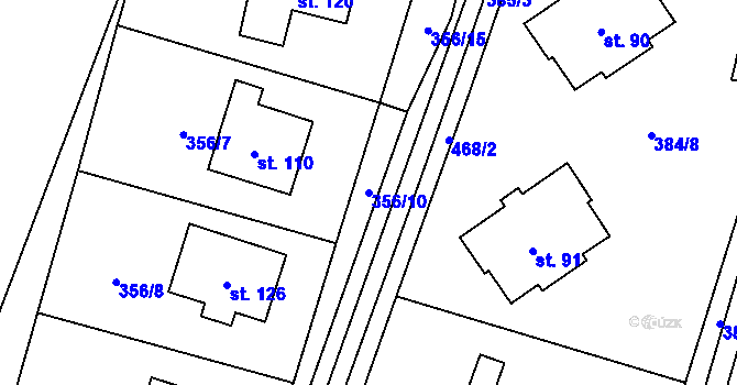 Parcela st. 356/10 v KÚ Čachrov, Katastrální mapa