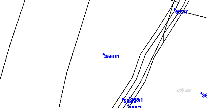 Parcela st. 356/11 v KÚ Čachrov, Katastrální mapa