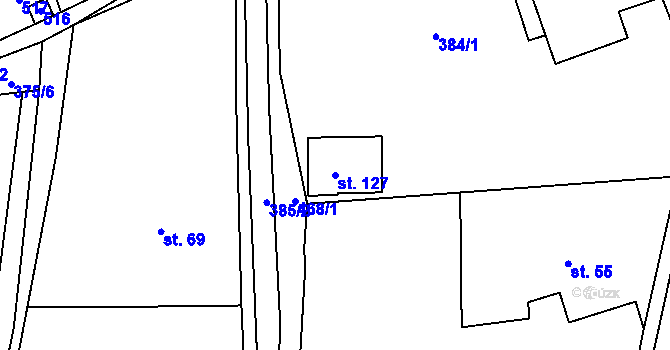 Parcela st. 127 v KÚ Čachrov, Katastrální mapa