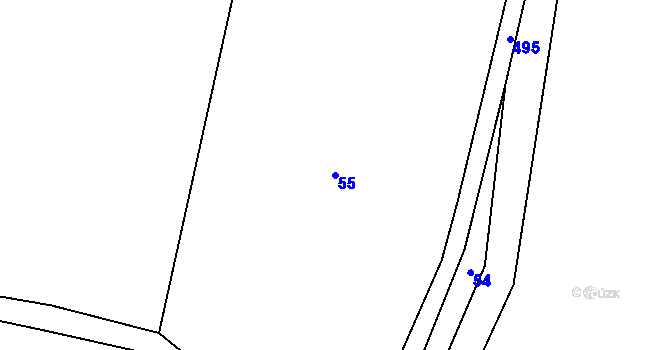 Parcela st. 55 v KÚ Čachrov, Katastrální mapa