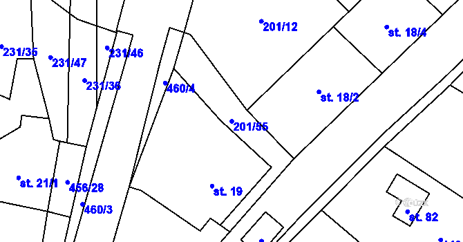 Parcela st. 201/55 v KÚ Čachrov, Katastrální mapa