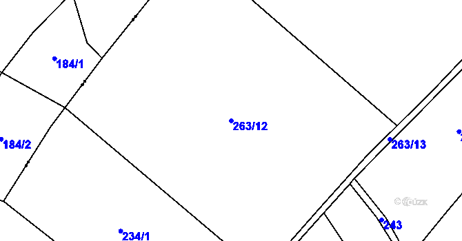 Parcela st. 263/12 v KÚ Čachrov, Katastrální mapa