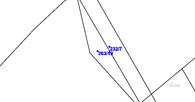 Parcela st. 263/19 v KÚ Čachrov, Katastrální mapa