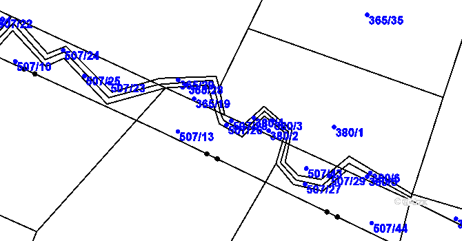 Parcela st. 507/28 v KÚ Čachrov, Katastrální mapa
