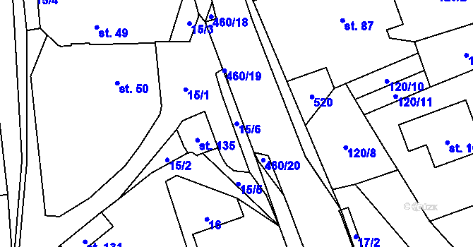 Parcela st. 15/6 v KÚ Čachrov, Katastrální mapa