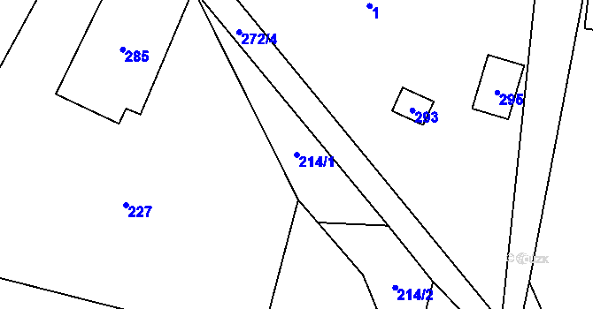 Parcela st. 214/1 v KÚ Chřepice, Katastrální mapa