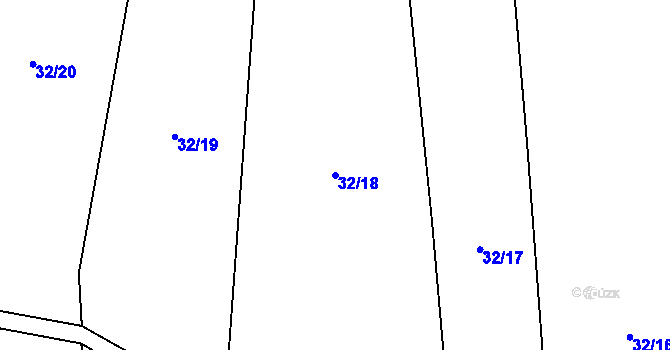 Parcela st. 32/18 v KÚ Jesení, Katastrální mapa