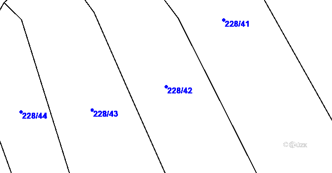 Parcela st. 228/42 v KÚ Jesení, Katastrální mapa