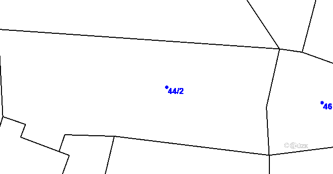 Parcela st. 44/2 v KÚ Zahrádka u Čachrova, Katastrální mapa