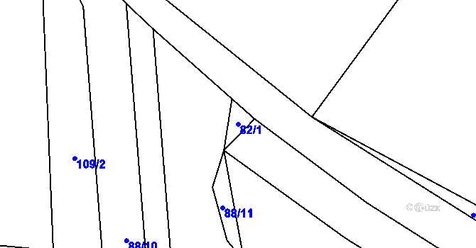 Parcela st. 82/1 v KÚ Čakov, Katastrální mapa
