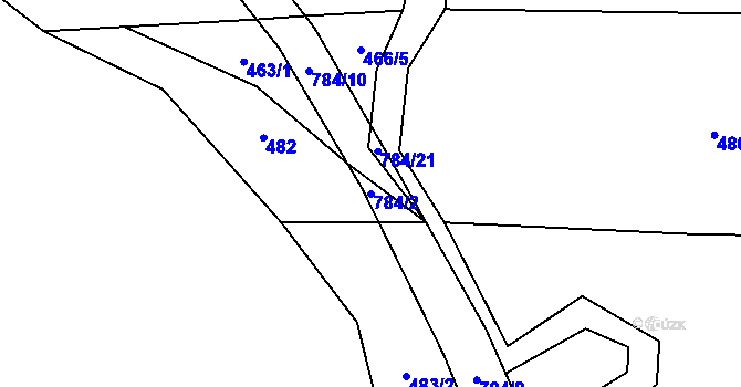 Parcela st. 784/2 v KÚ Čakov, Katastrální mapa