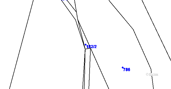 Parcela st. 182/2 v KÚ Čakov, Katastrální mapa